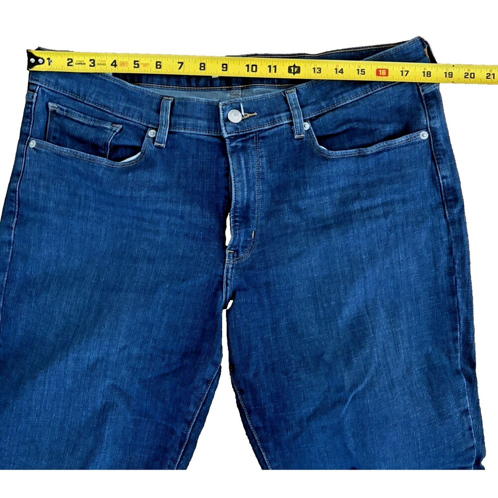 Levi's Jeans Womens 16 Blue Dark Wash Straight Classic Stretch Pockets 27 inseam - Picture 4 of 16
